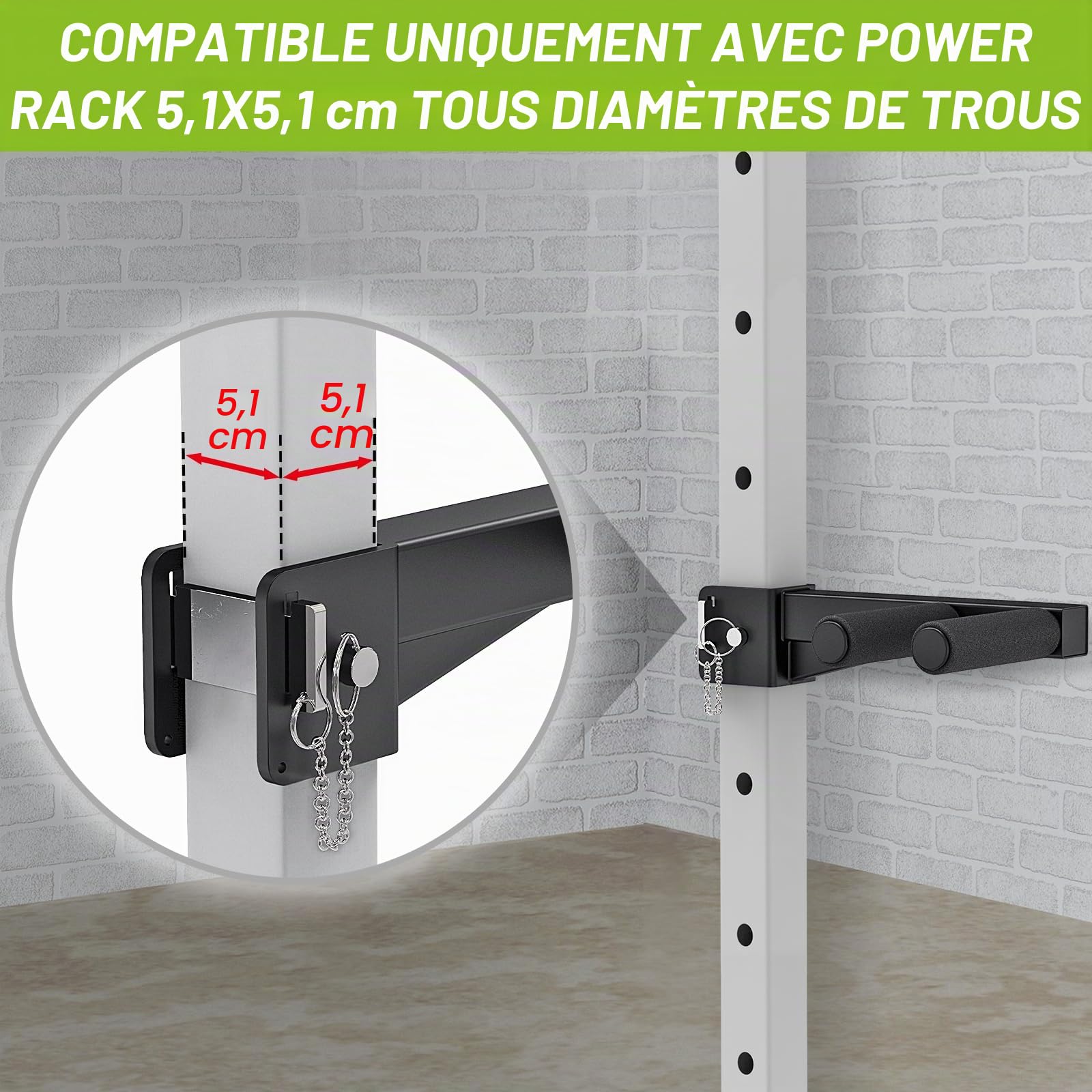 Lifeswell Fixation de barre à dips pour rack d'alimentation
