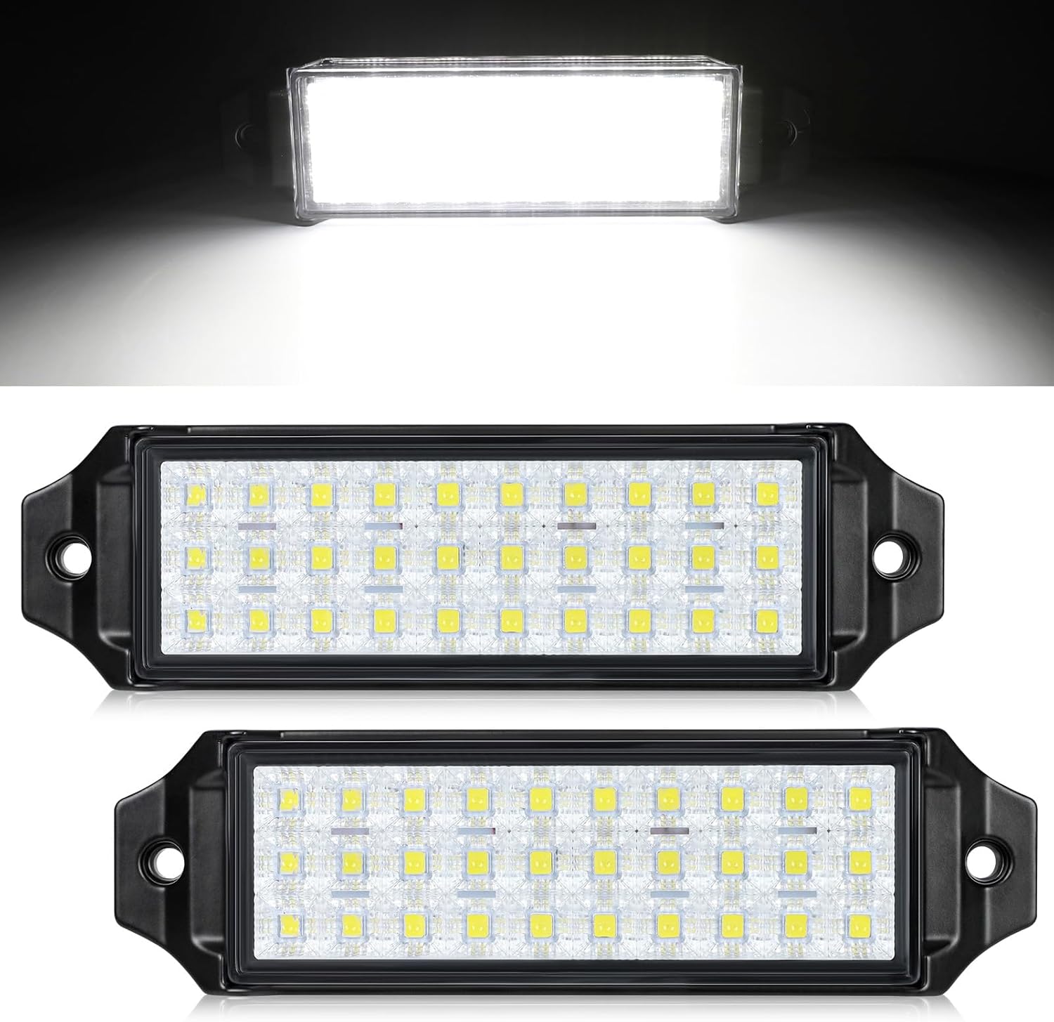 Flush Mount Led Pods,7.5 inch Trailer Tail Lights,Brake Turn Signal Side Marker Lights,Reverse Lights,Surface Mount Clearance Lights of Truck Tractor Pickup (Amber Red-2Pcs)