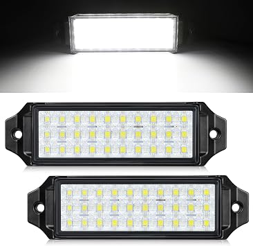 Flush Mount Led Pods,7.5 inch Trailer Tail Lights,Brake Turn Signal Side Marker Lights,Reverse Lights,Surface Mount Clearance Lights of Truck Tractor Pickup White-2Pcs