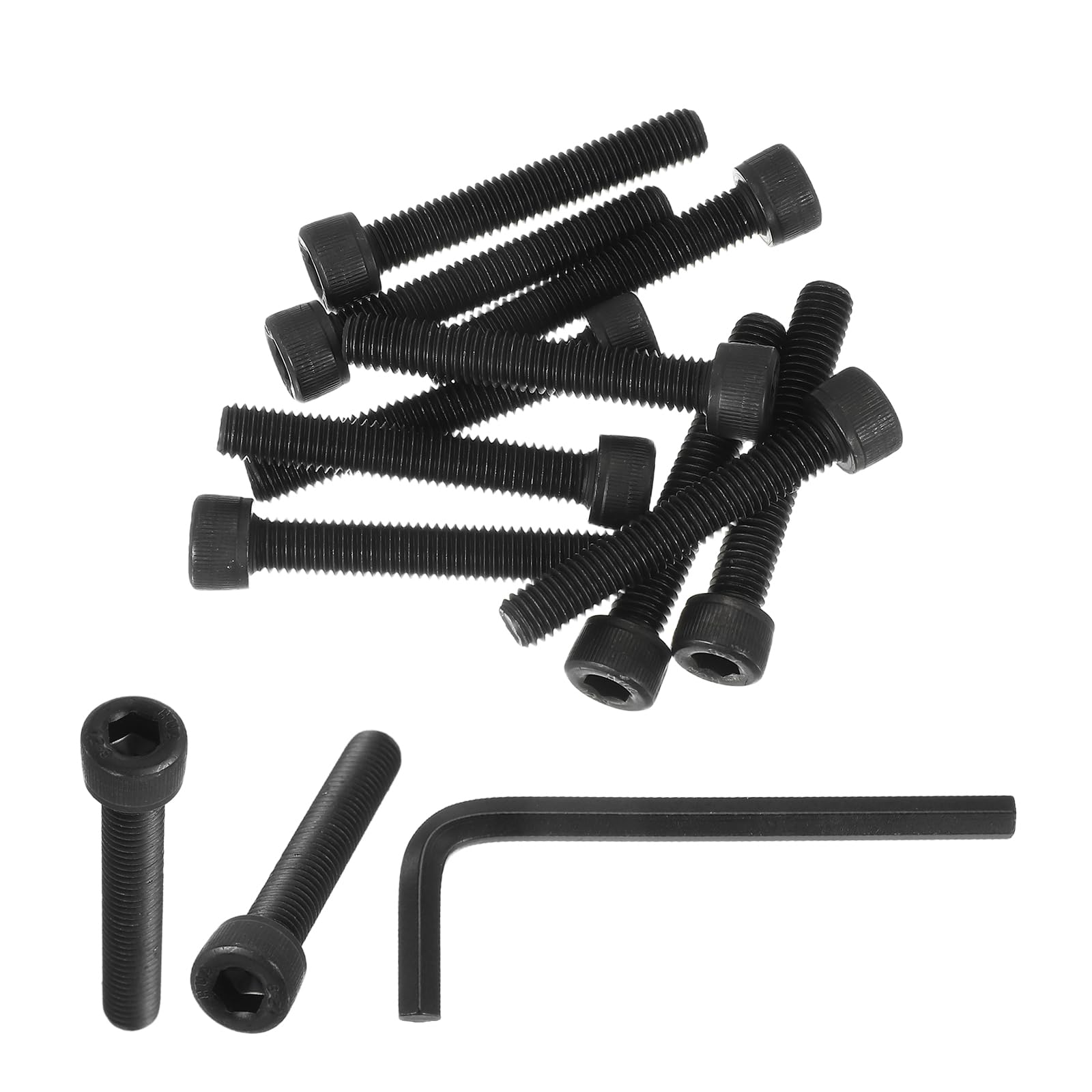 PATIKIL M8 x 50mm Hex Socket Head Screws Cap Bolt, 10 Pack 12.9 Grade Carbon Steel Hexagon Socket Screw Hex Socket Drive Machine with Wrenches, Black โ image 1