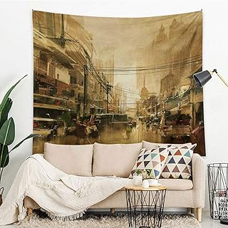 Miles Ralph Tapiz retro para colgar en la pared, estilo acírico, clásico, vista de la calle, paisaje histórico, paisaje se...