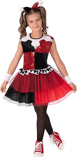 DC Comics Villains vestido de disfraz de Harley Quinn para niños por Rubies, talla S para niña