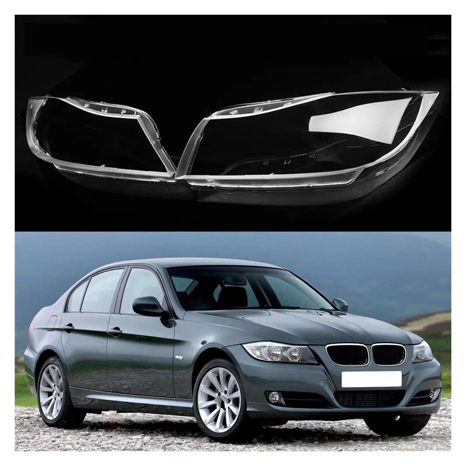 Copriobiettivo Fari Per BMW Serie 3 E90 E91 2005-2011 | Trasparente, Lato Destro - Foto 10