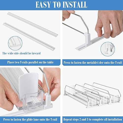 Miniatura 3 de asika Organizador de bebidas para refrigerador, dispensador de latas de soda de ancho ajustable para organizadores y almacenamiento de refrigerador,