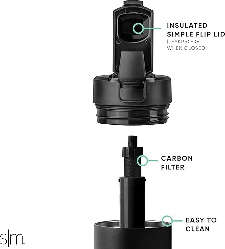 Miniatura 3 de Simple Modern Botella de agua filtrada  Botellas de agua de viaje con filtro de carbono de acero inoxidable aisladas  Reutilizable para agua potable