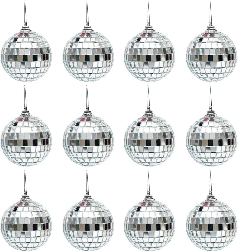 big box 12 Piece Small Disco Ball Christmas Ball Mirror Party Disco Ball Xmas Tree Ornament Decoration