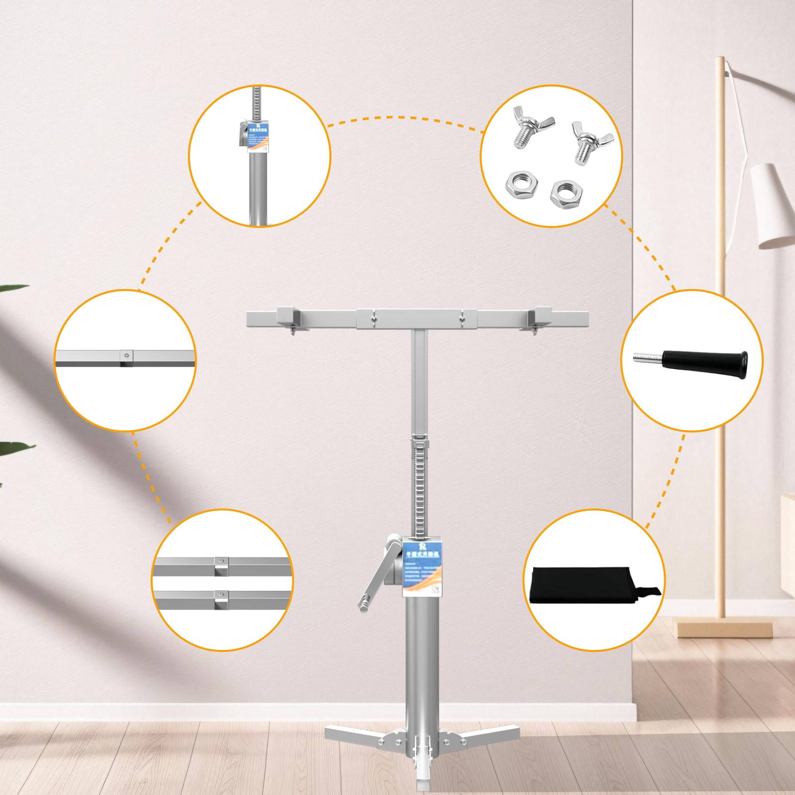 Podnośnik do szafki, podnośnik do szafki do montażu szafki, regulowany system podparcia trzeciej ręki z nośnością 199 kg, wielofunkcyjny podnośnik do płyt gipsowo-kartonowych (120 cm)