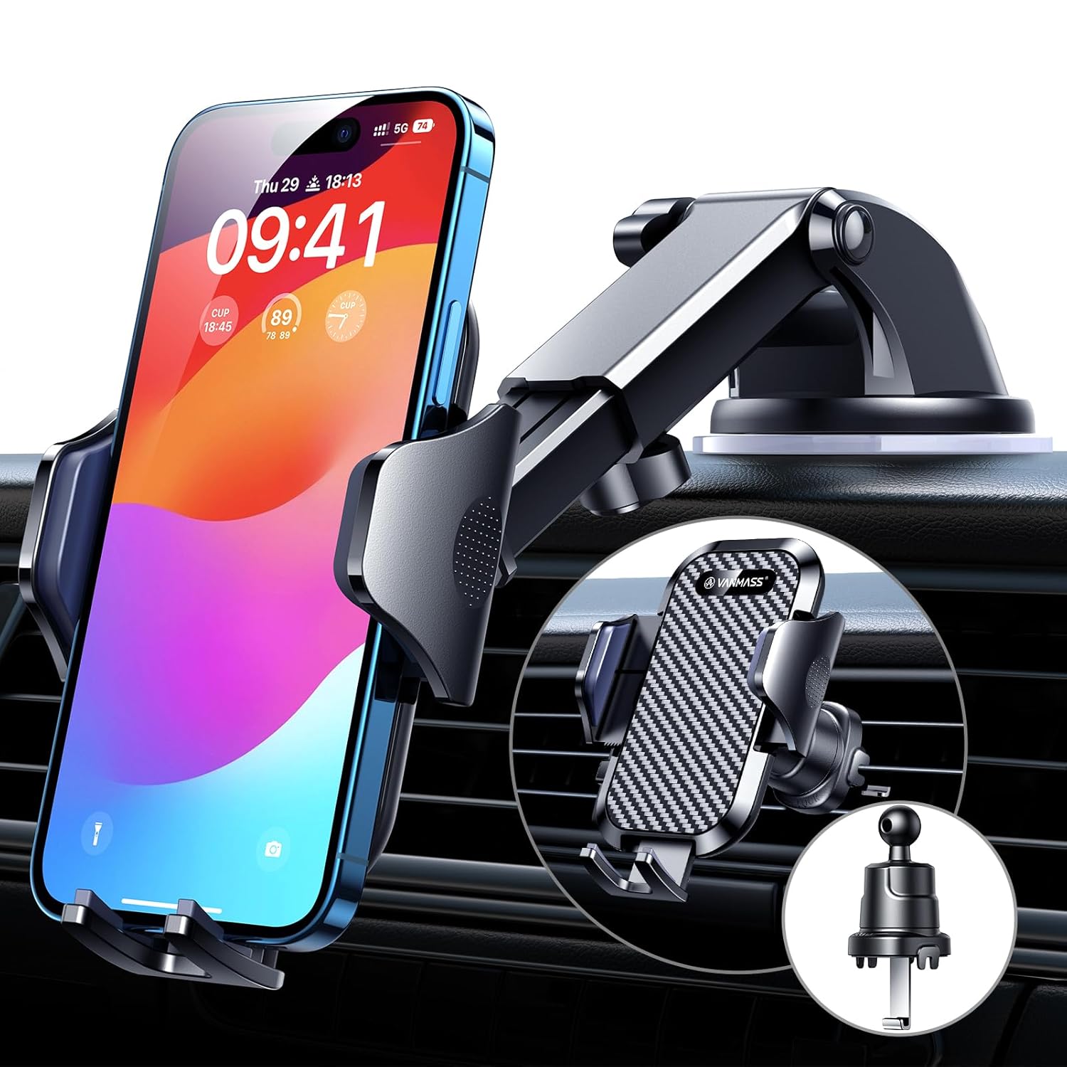 VANMASS Car Phone Holder 2026 Ultimate Military-Grade Phone Holder for Your Car Windshield Dashboard Newest Best Strongest Cell