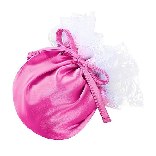 Agoky Herren Sissy String Dessous Blumenspitze Elastischer Kordelzug Satin Männer Bulge Pouch Weicher Beutel Mini Slip Unterwäsche - Einheitsgröße - Rose