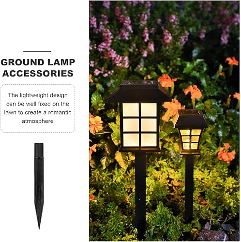 Vista 21 de Estacas de plástico para el suelo, 10 estacas de luz solar, picos de tierra reforzados de plástico, picos de repuesto para lámparas de jardín