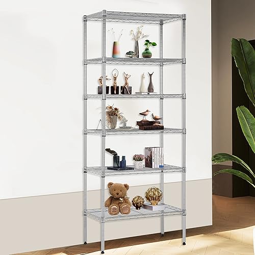 Miniatura 2 de FDW Estantería de alambre de 6 niveles de 23 pulgadas de largo x 13 pulgadas de ancho x 59 pulgadas de alto, estante de almacenamiento de metal