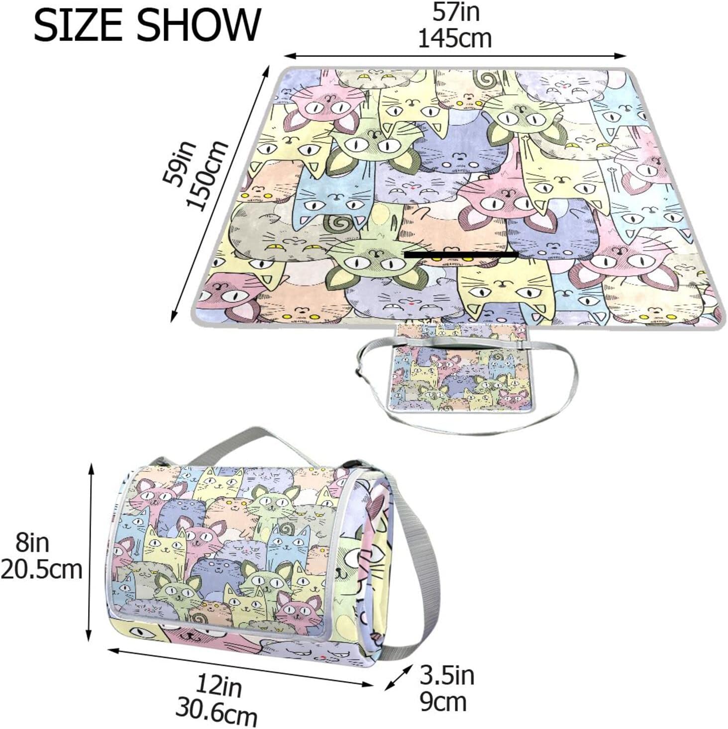 レジャーシート レジャーマット 厚手 アルミ 折り畳み 防水 コンパクト 大判 猫柄 可愛い かわいい 漫画 花見 キャンプ 軽量