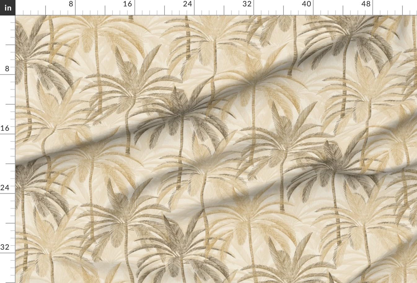 Spoonflower Fabric - Neutral Palm Trees Tan Tropical Beige Coastal Nautical Neutral Calm Printed on Minky Fabric Fat Quarter - Sewing Baby Blankets Quilt Backing Plush