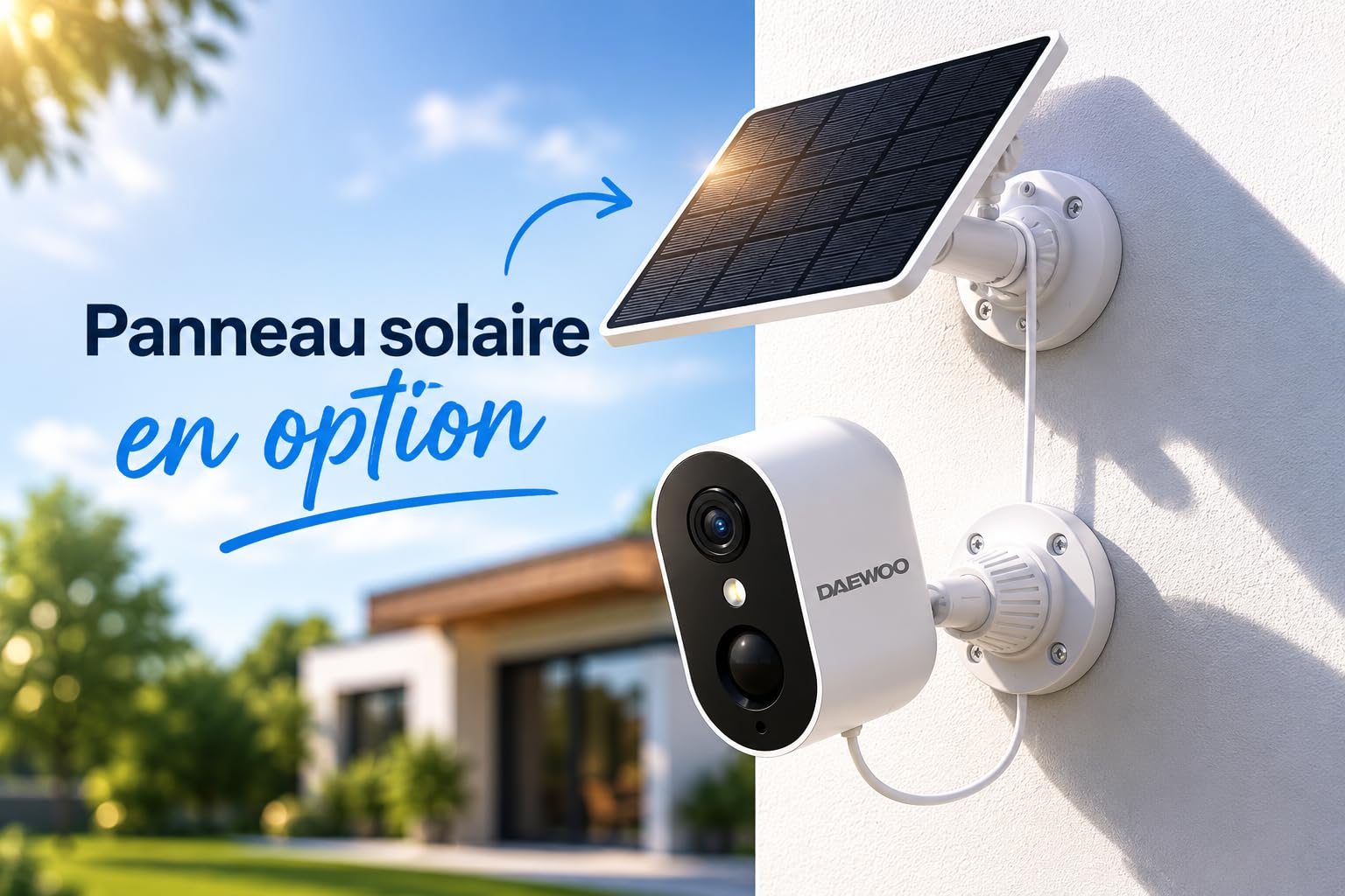 Alarma de casa conectada sin suscripción – Daewoo Security Smart Protect Remote MAX con cámaras HD, Sirena Solar y 8 contactores de Puerta – Compatible con Alexa & Google Home