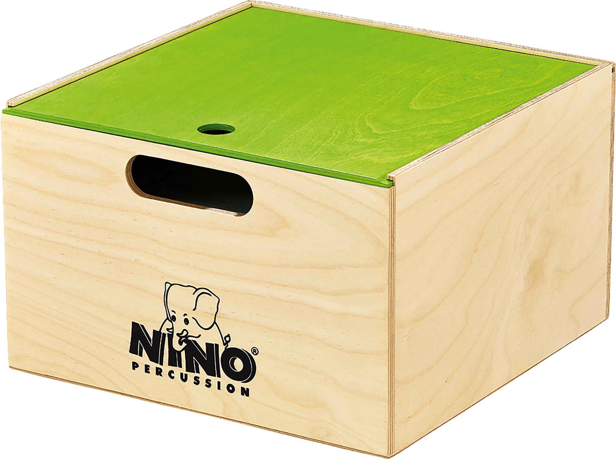 Nino Percussion Big Wooden Box, Natur und Grün (NINO-WB2)