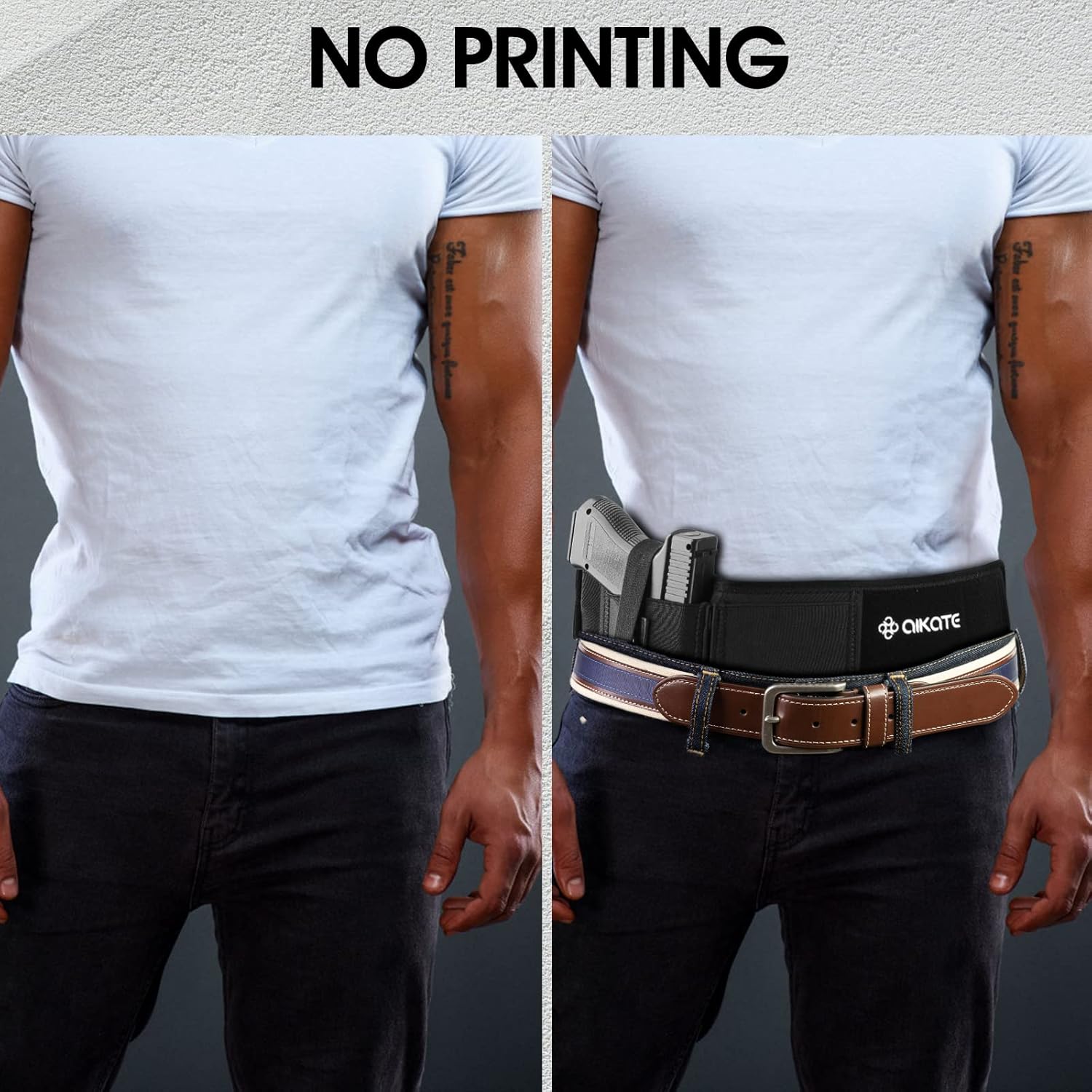 Upgraded Belly Band Holster for Concealed Carry, Deep Concealment Gun Holster for Women/Men, Waist Holsters Fits for Glock 19, 17, 26, 43, Sig P365, Taurus G2C, Ruger, S&W M&P Shield 9MM Most Pistols - Image 6