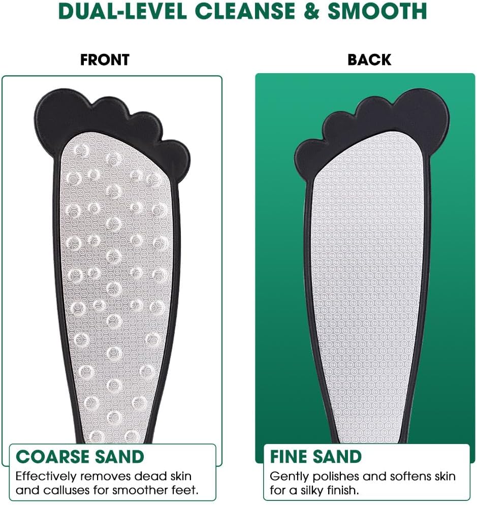 2 Sided Foot File Callus Remover Stainless Steel for Wet & Dry Skin – Professional Cheese Grater for Feet & Foot Rasp for Smooth Feet, Pedicure Tools for Feet, Gentle Foot Care at Home (Black)