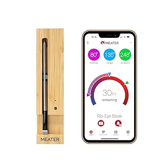 MEATER Up to 33 Feet Original True Wireless Smart Meat Thermometer for The Oven Grill Kitchen BBQ Smoker Rotisserie with Bluetooth and WiFi Digital Connectivity