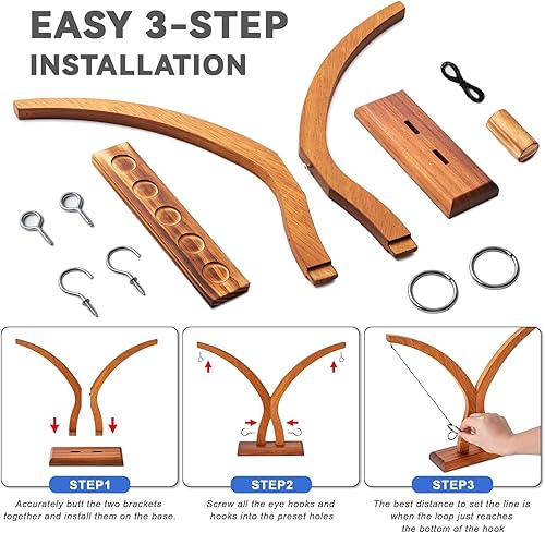 Miniatura 7 de Juego de lanzamiento de anillos para adultos, juego de gancho y anillo para adultos, juego de lanzamiento de gancho de anillo de teca, juegos de