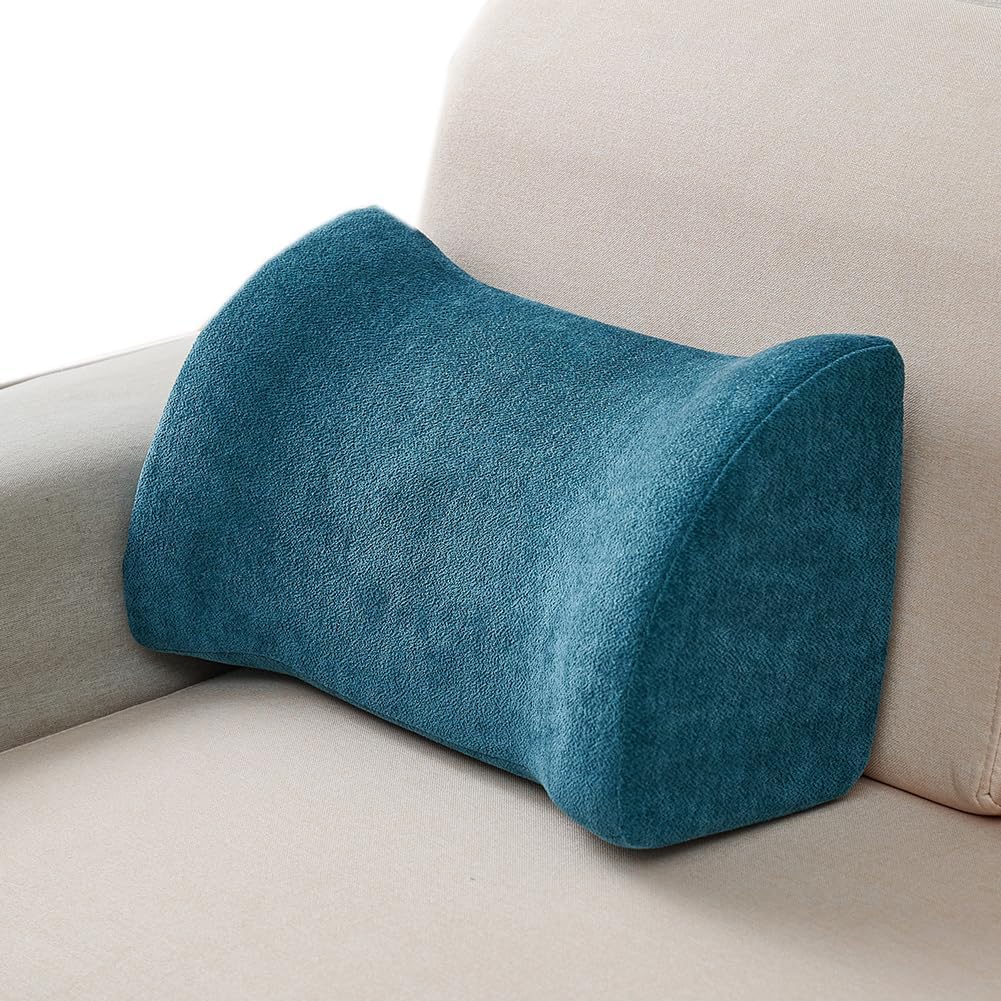 Sofa Lumbar Pillows Sponge Couch Side Head Cervical Neck Pillow Office Chair Waist Cushion Bed Rest Reading Pillows (Beige White, 45×19×28cm/17.7"×7.48"×11.02")