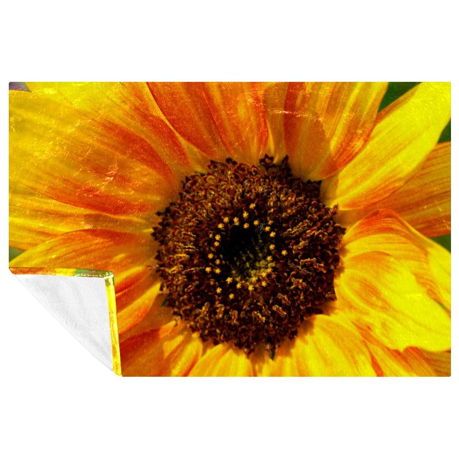 Couverture chaude tournesol plaid isolant et moelleux lit et camping