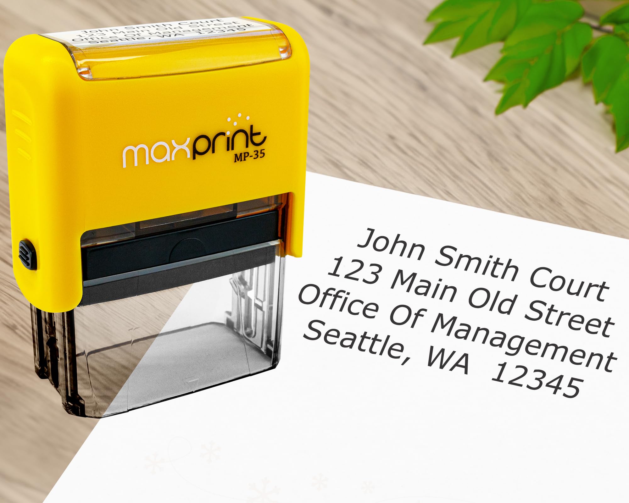 MaxPrint Medium Size Self Inking Custom Stamp - Up to 4 Lines of Text - Over 12 Colors to Choose from