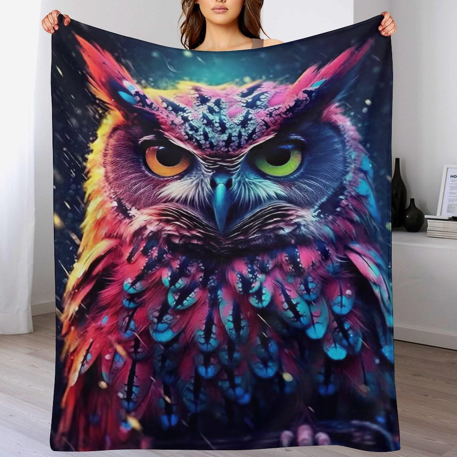 Couverture jeté flannel hibou très doux couverture pour canapé et sofa