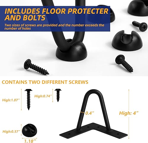 Miniatura 3 de ROTHLEY Patas para muebles, patas de horquilla de 4 pulgadas, patas sólidas para muebles, juego de 4 patas de sofá con protectores de suelo, patas