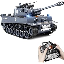 RC Panzer Ferngesteuert Tiger I 118 WW2 Modell mit Rauch Licht und Sound 2.4GHz Steuerung mit BB-Schussfunktion Licht & Sound Milit rmodell als Geschenk f r Kinder und Erwachsene