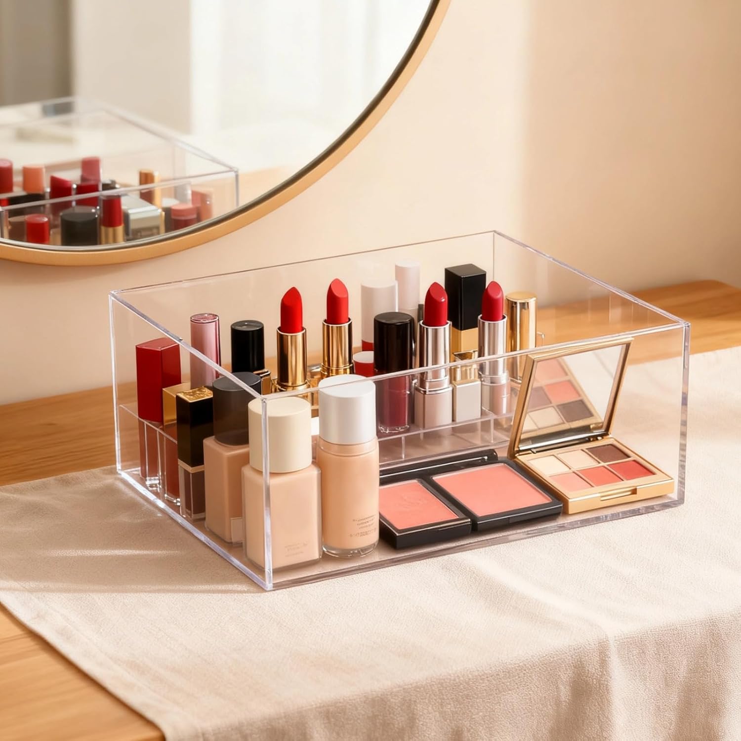 8.1 X 8.1 X 3.9 in Acrylic Box, Large Clear Acrylic Cube with Lid, Storage for Display Collectibles, Gifts, and Roses