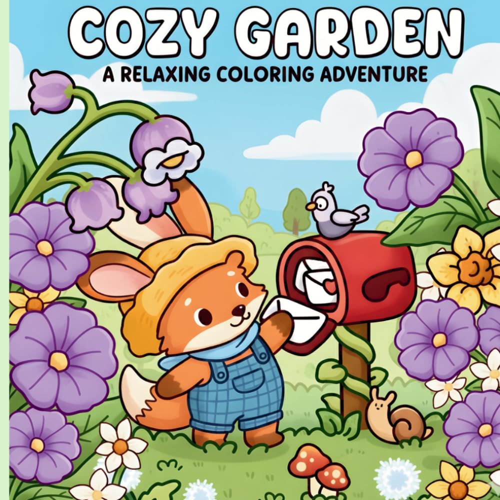 Cozy Garden: A Relaxing Coloring Adventure — Cute Animals & Whimsical Nature Scenes for Teens and Adults