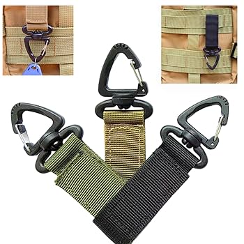 【実用性抜群】HERMES トラベルストラップ ≪カラビナフック≫ Amazon.co.jp: 3 個の戦術的なベルト吊りカラビナフックナイロン