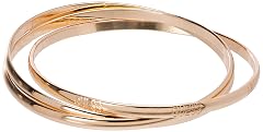 GUESS Basic Gold 3 Piece Interlocking Bangle Bracelet