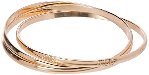 GUESS Basic Gold 3 Piece Interlocking Bangle Bracelet