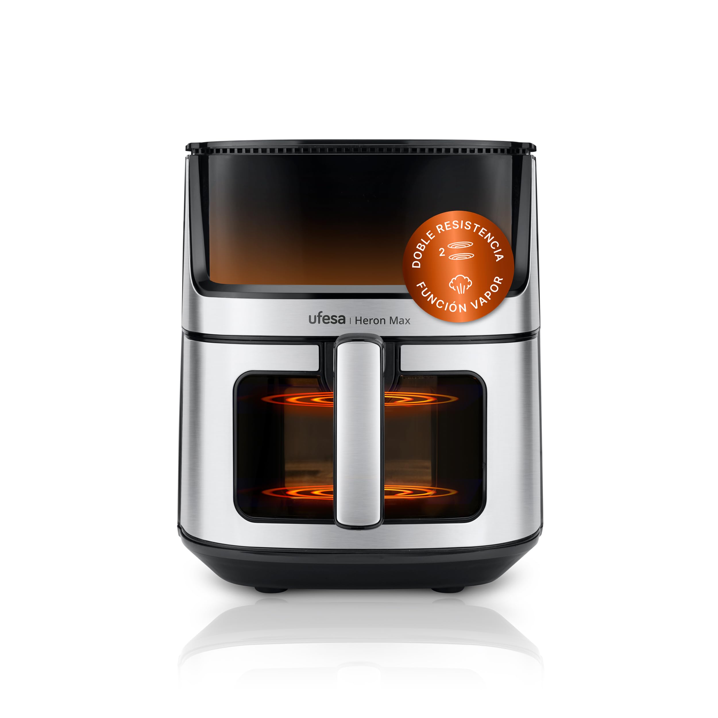 Ufesa Heron Max, Air Fryer Double Resistor, Steam Function, Air Fryer 8 Litres, Air Pulse Ultra 360ºC, 2000 W