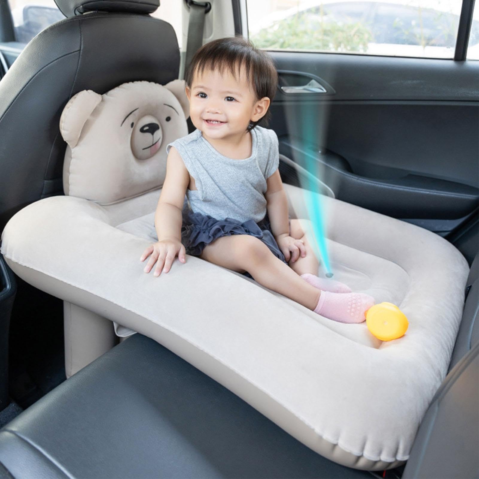 Aufblasbares -Reisebett – Aufblasbares Rücksitzbett, Aufblasbares Kleinkinderbett | Tragbares -Reiseflugzeugbett, Weiche Luftmatratze Für Kinder, Schlafunterlage Für Autositze