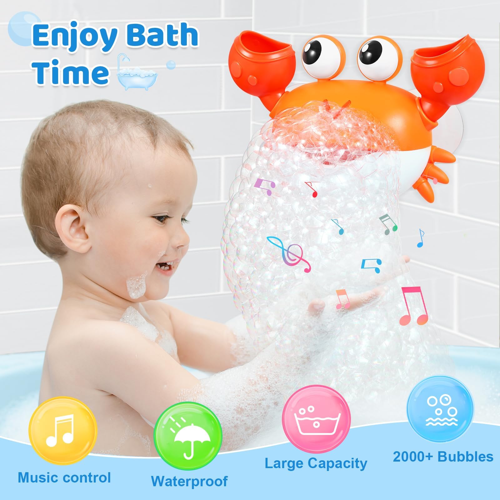 Juguete De Baño Para Bebés Con Efecto Cascada - Osito Que Lanza Agua Y Gira Engranajes, Con Ventosas, Seguro Y Divertido