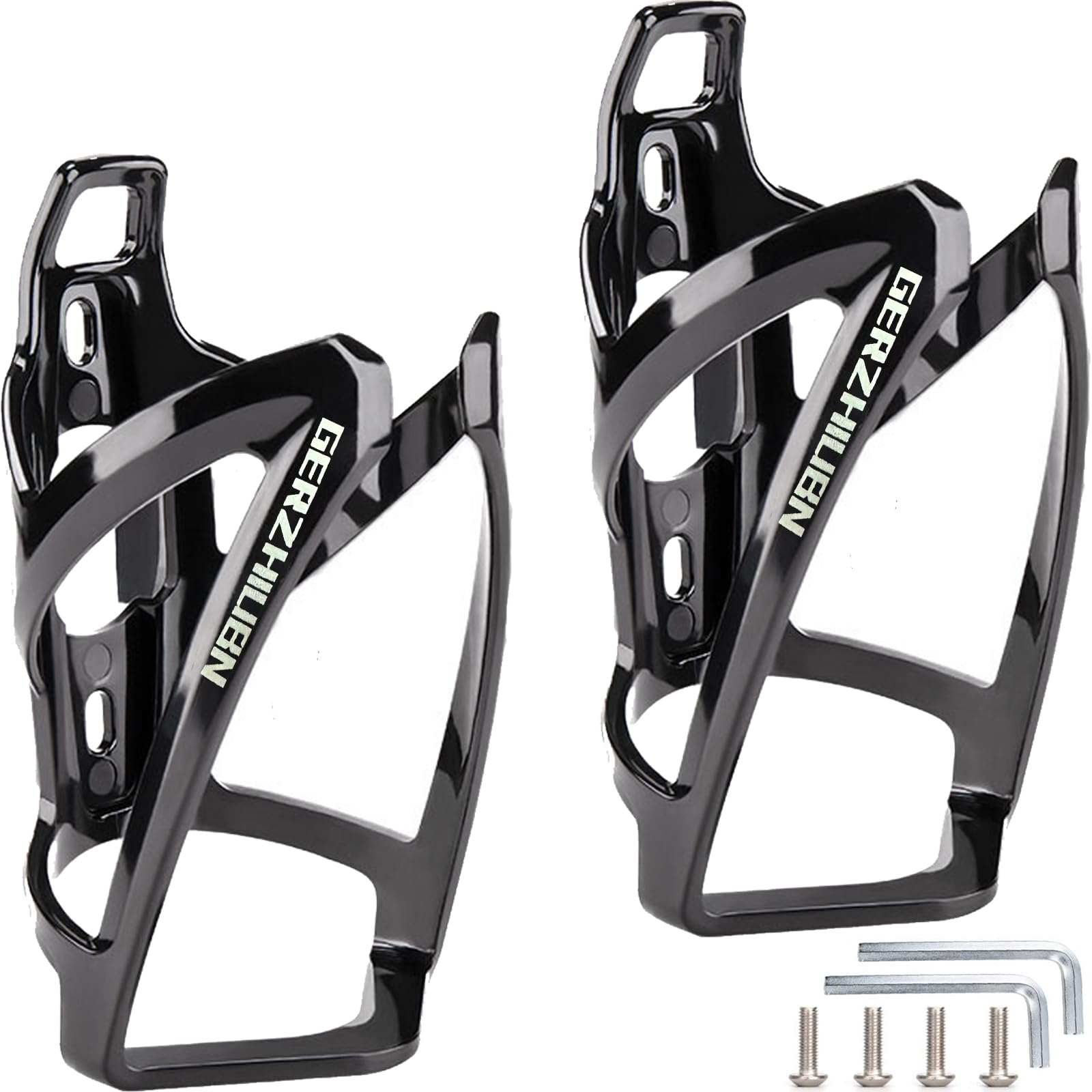 GERZHIUBN Bike Water Bottle Holder,Cycling Bottle Cage 2-Pack Ultralight Plastic Durable Cup Holder for Road MTB Bicycle