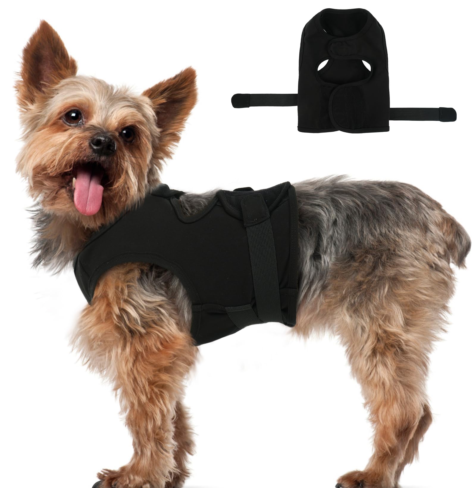 MIGOHI Giacca per alleviare l'ansia del cane, maglia calmante traspirante per cani, morbida maglia a compressione per temporali, fuochi d'artificio, separazione, fascia calmante per l'ansia del cane