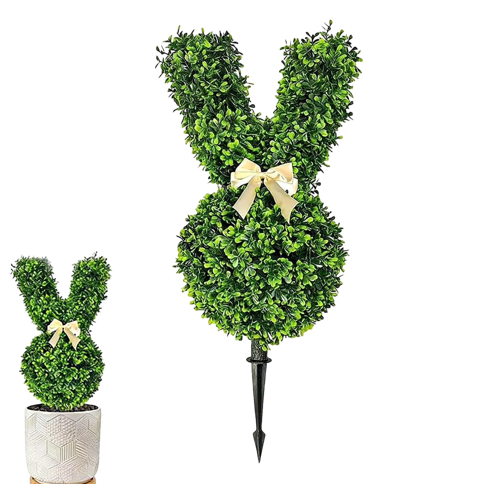 Décoration de lapin de Pâques artificiel et topiaire de printemps durable