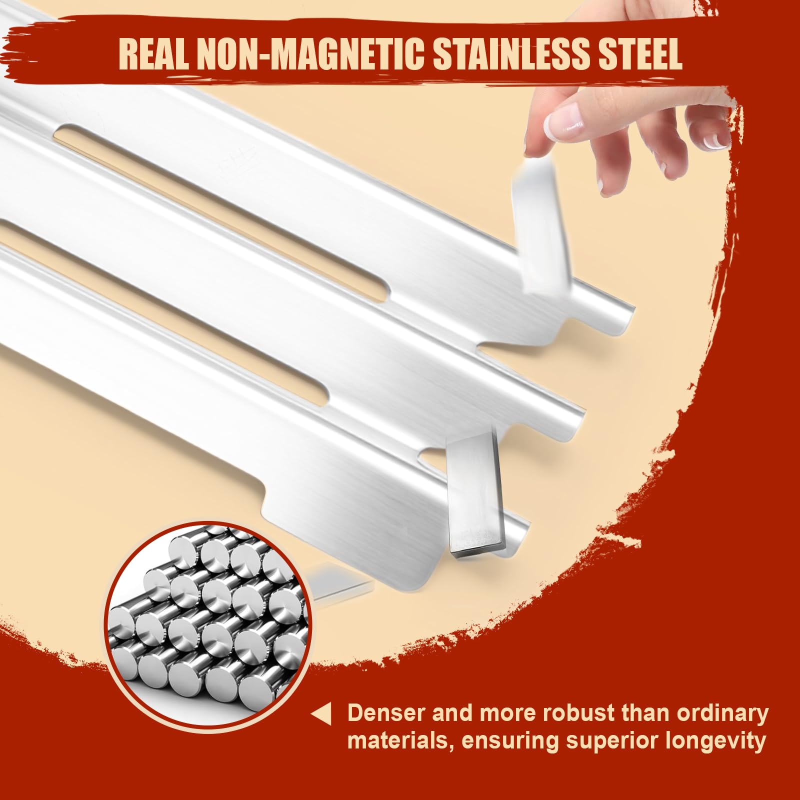 Denmay Flavorizer Bars acciaio inox per Broil King Imperial Regal 420 440 490 590 690 520 570, 44,5 x 15,5 cm, 4 pezzi