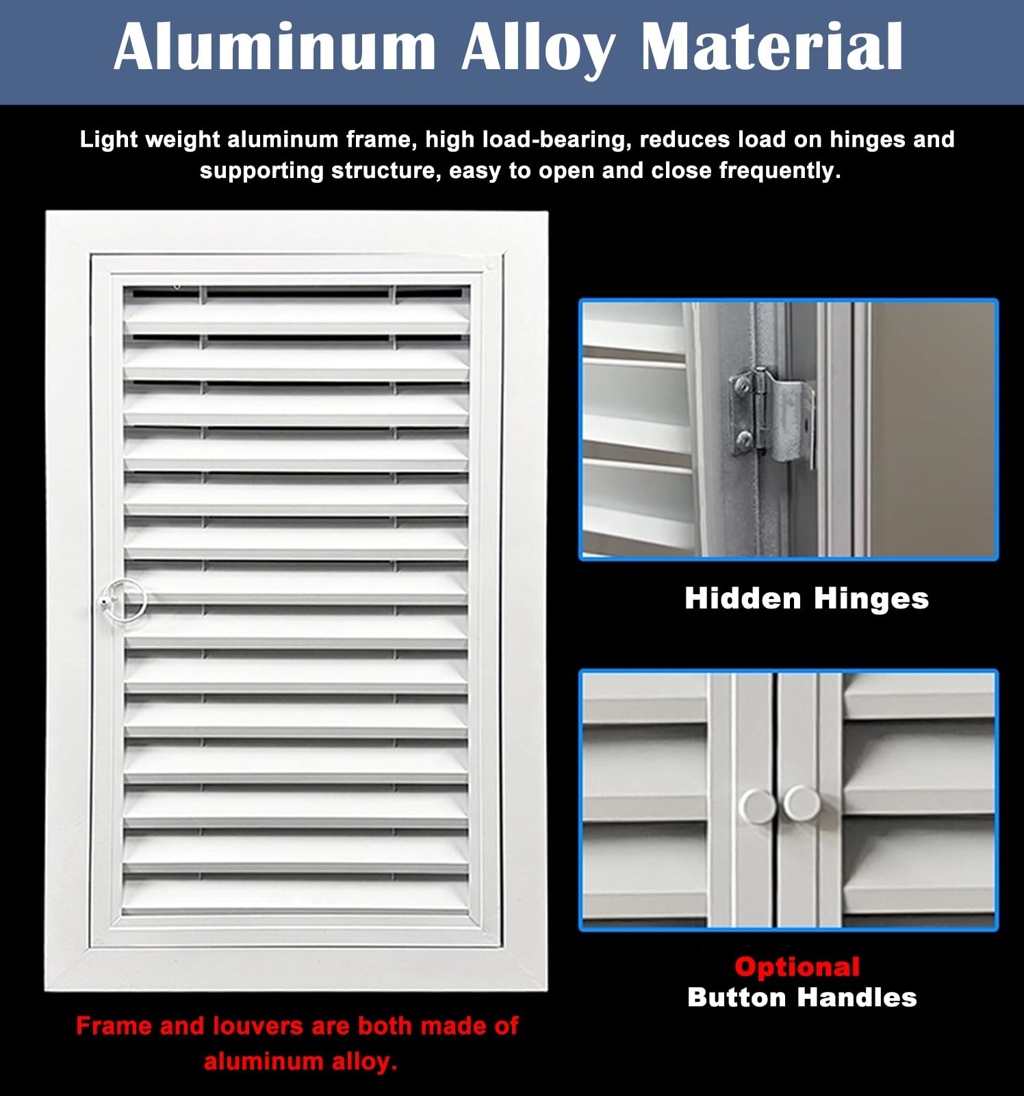 Porta di accesso con feritoie, pannello da parete con chiusura magnetica, per soffitte e interni, copertura resistente per un facile accesso e una migliore ventilazione