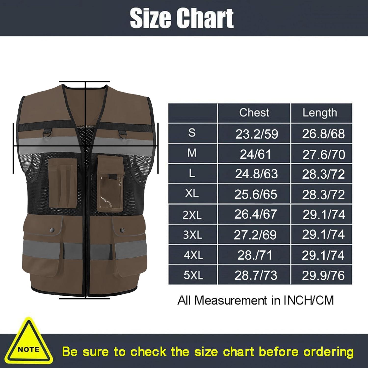 Safety Vest High Visibility Reflective Construction Vest for Men Women - Image 3