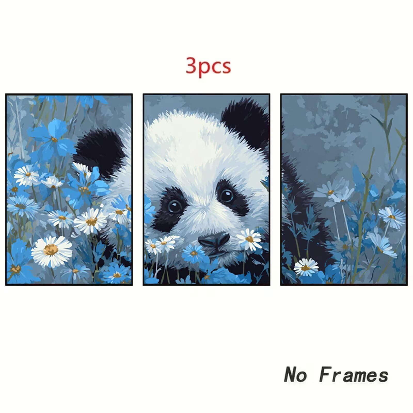 Diamentowa sztuka stokrotka, tryptyk, panda, tryptyk, zestawy do malowania diamentami dla dorosłych dzieci, 45 x 61 cm, pełne okrągłe wiertło, kryształ górski, mozaika, haft krzyżykowy, rękodzieło