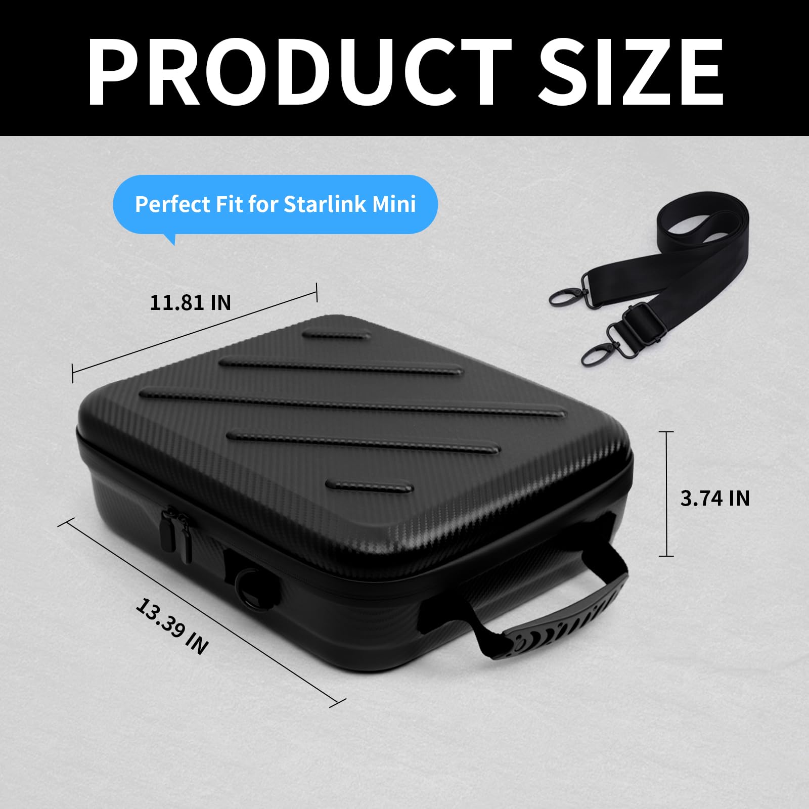 Ultra-Light Waterproof Case for Starlink Mini – Shockproof EVA Hard Travel Carrying Bag with Shoulder Strap & Handle | Durable Protective Cover Compatible with Starlink Mini Satellite TV Accessories