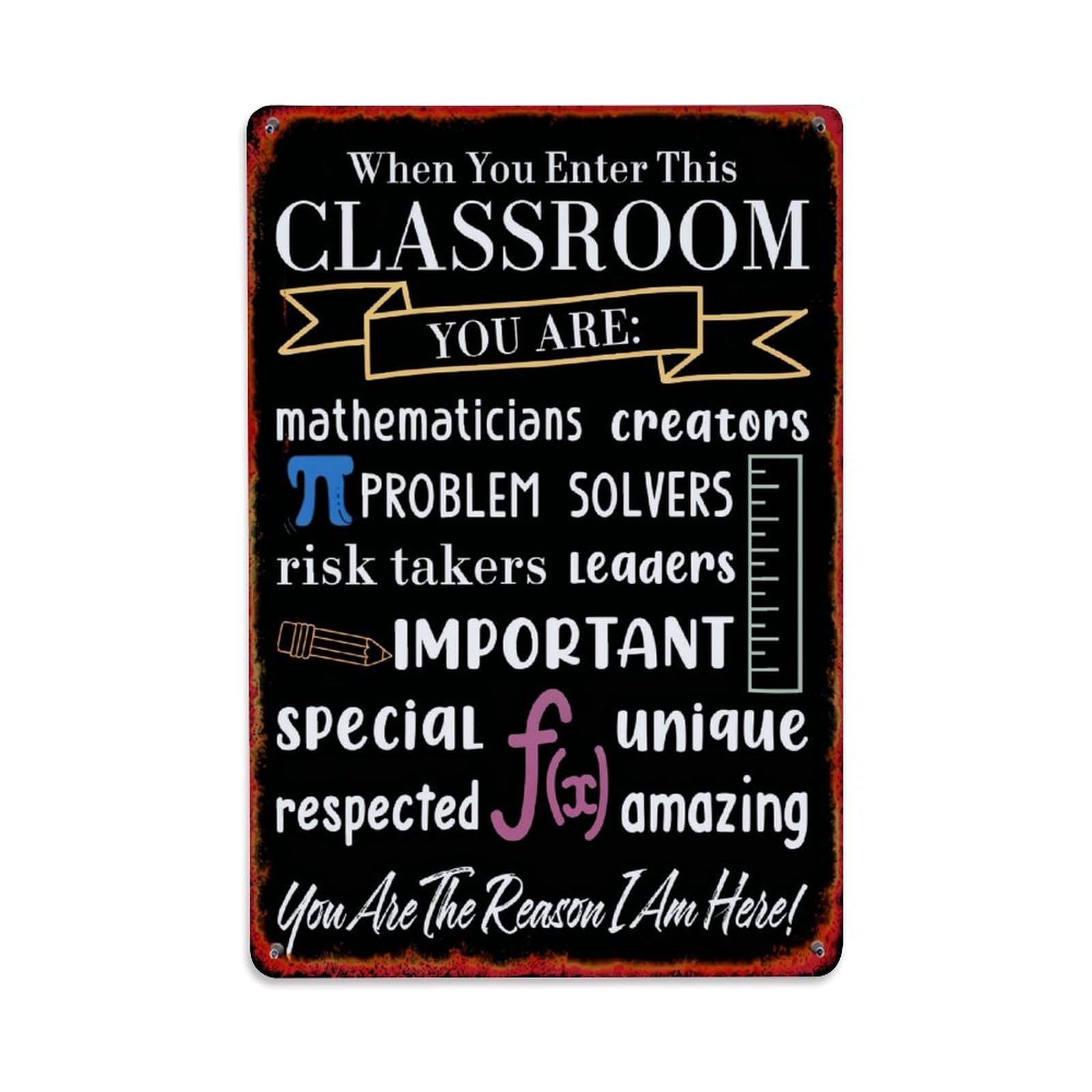 Jdfenggu Vintage When You Enter This Classroom Retro Metal Tin Sign, Metal Poster For Bar, Home, Man Cave, Kitchen, Laundry Room Art Decor 8X12 Inch