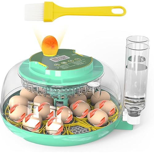 18 Egg Incubator with Automatic Egg Turning and Humidity Control,Chicken Egg Incubator, Large View Incubator for Chicken Duck Quail Eggs, External Water Refill, Egg Candler