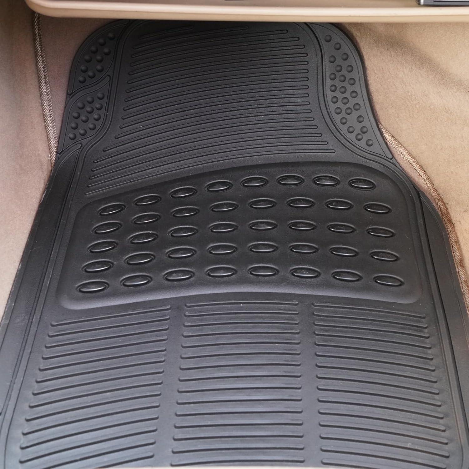 Waterproof Car Mats Full Set, 4-Piece All Weather Floor Mats for Sedan Truck SUV, Durable Heavy Duty Automotive Floor Liners, Ideal for Protecting Your Vehicle Interior from Dirt and Moisture