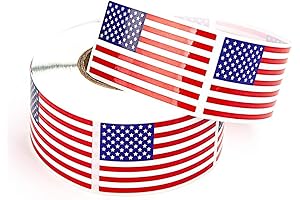 500 Premium American Flag Stickers (1.2" x 2")