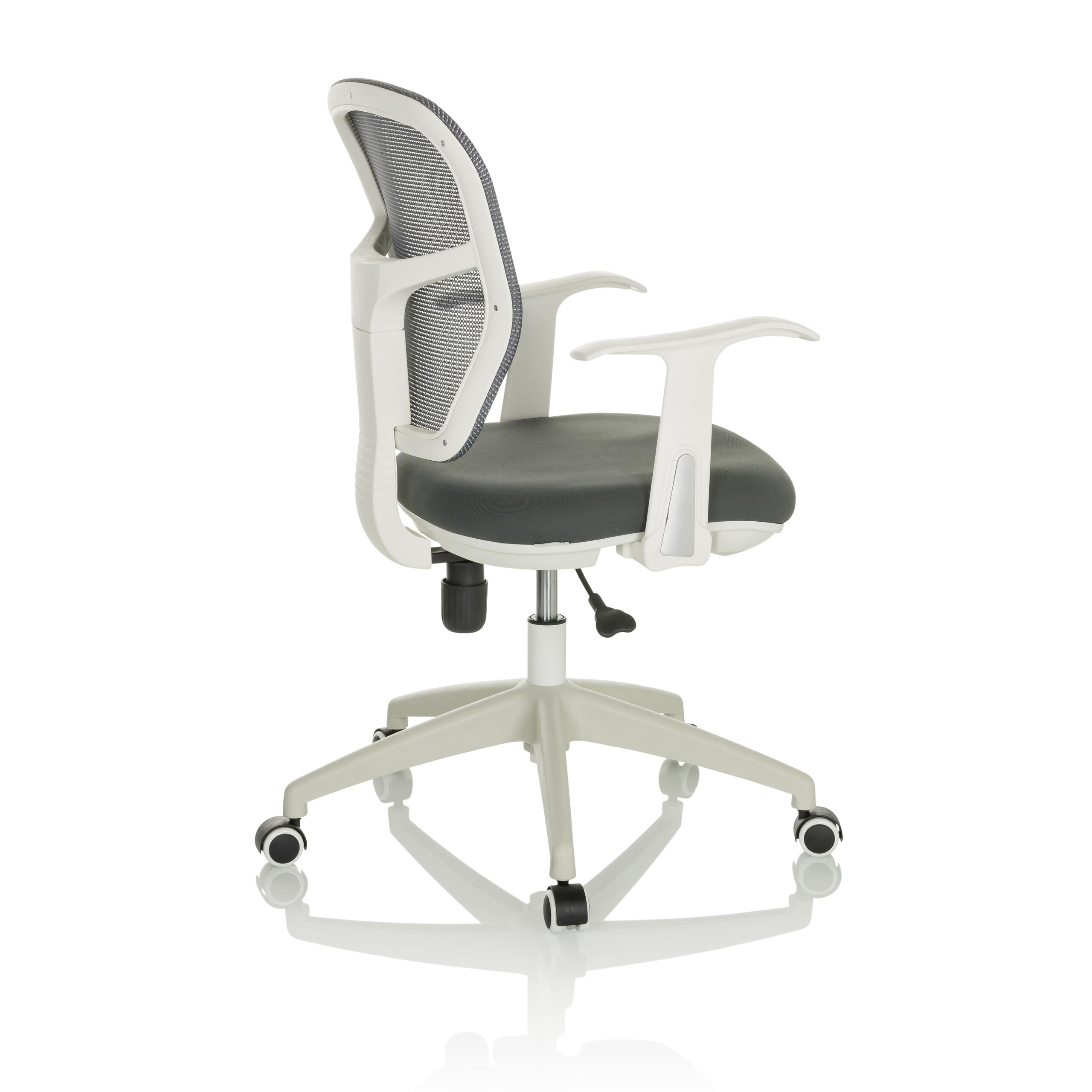 hjh OFFICE Bürostuhl TOP 108 W Stoff/Netzstoff Drehstuhl Arbeitsstuhl mit neigbarer Rückenlehne, gepolstert, Grau/Weiß, 729441